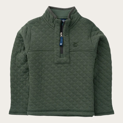 Quilted Zip Pullover - Camping Green
