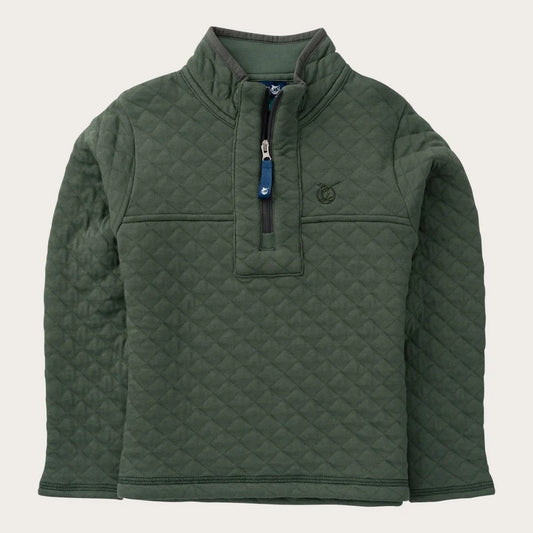 Quilted Zip Pullover - Camping Green