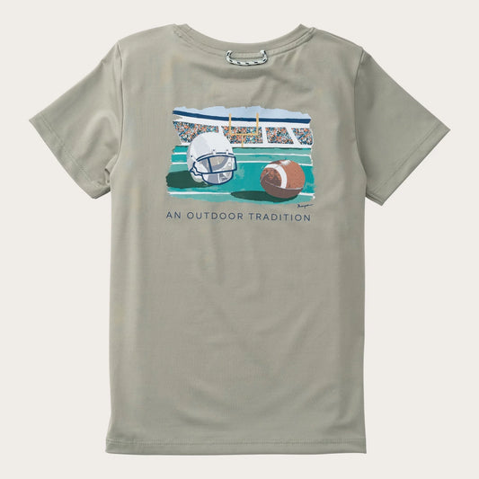 Boys Pro Performance Short Sleeve Tee - Sage Green/Football