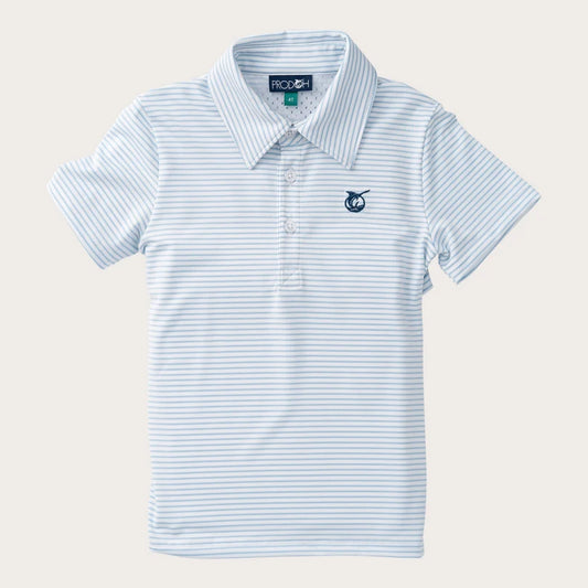 Boys Pro Performance Short Sleeve Polo - Blue Stripe