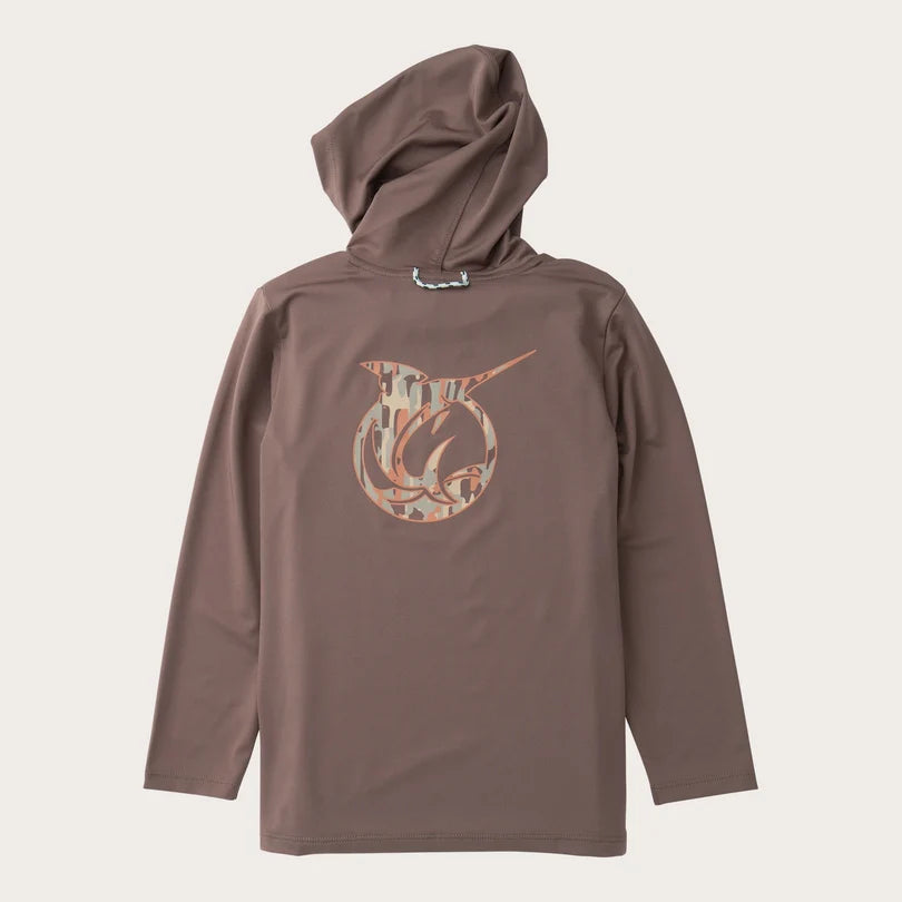 Boys Pro Performance Hoodie T-Shirt - Coffee