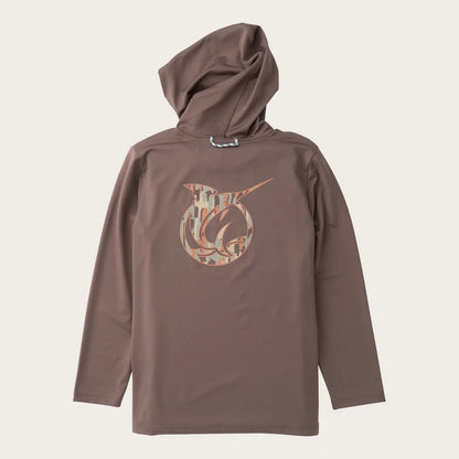 Boys Pro Performance Hoodie T-Shirt - Coffee