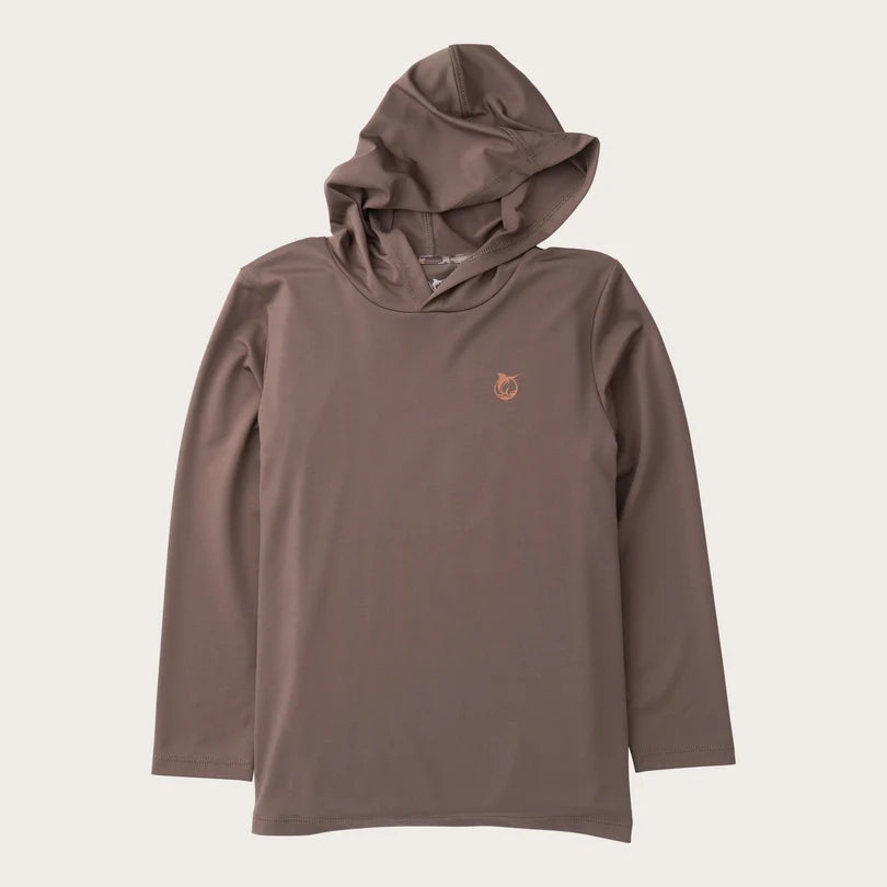 Boys Pro Performance Hoodie T-Shirt - Coffee