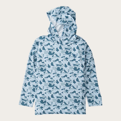 Boys Pro Performance Hoodie T-Shirt - Blue Camo
