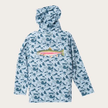 Boys Pro Performance Hoodie T-Shirt - Blue Camo