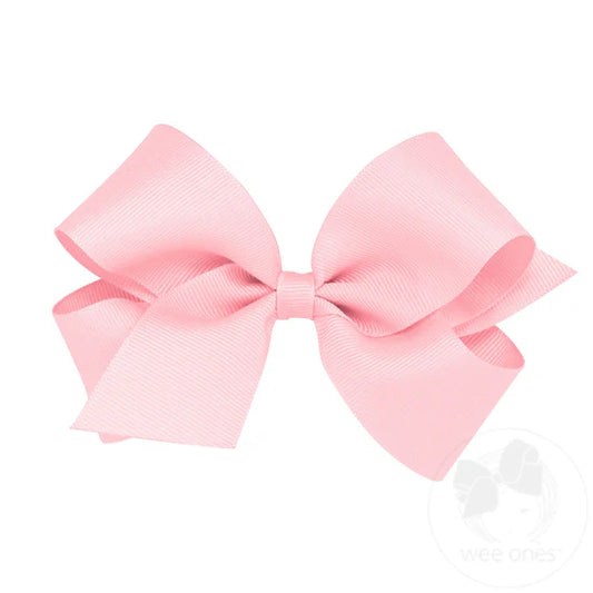 Medium Solid Grossgrain Light Pink Bow