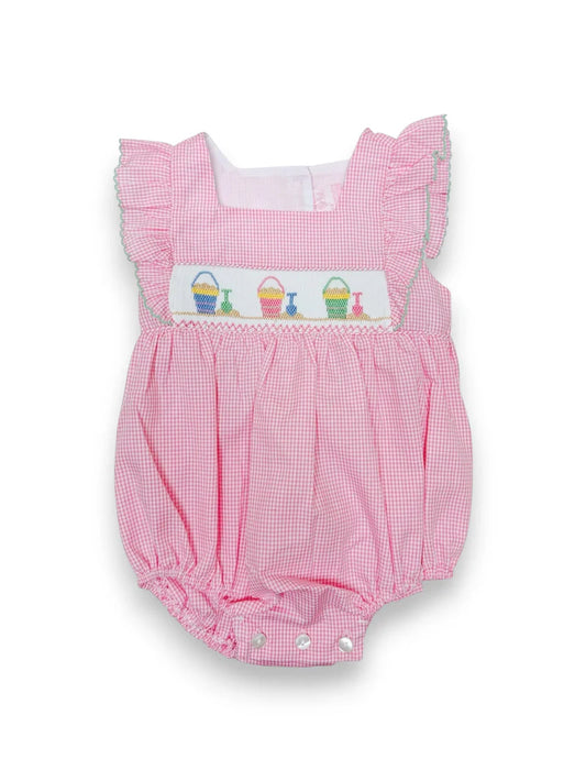 Pink Check Sand Pail Girls Sunbubble