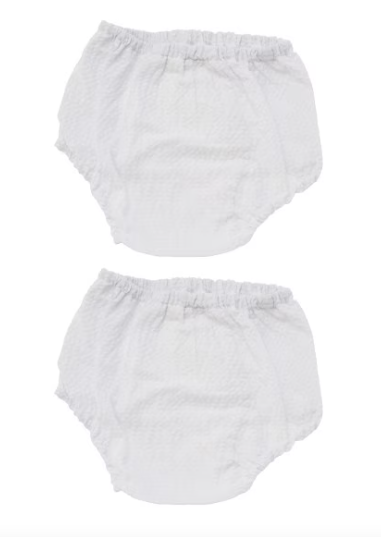 Bloomers White Seersucker 0-6m