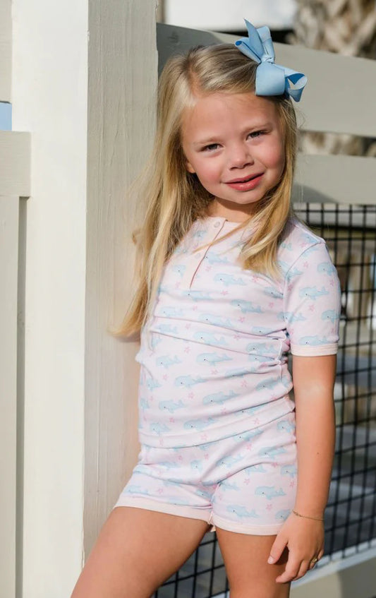 Two Piece Jammies "O Whale" Pink