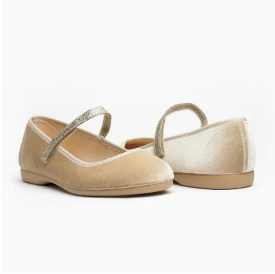 Classic Velvet Mary Janes - Gold