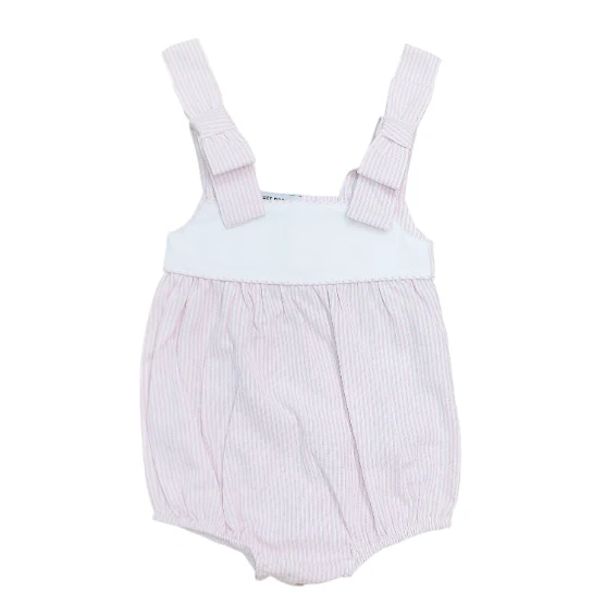 Pink Stripe Bow Shoulder Bubble