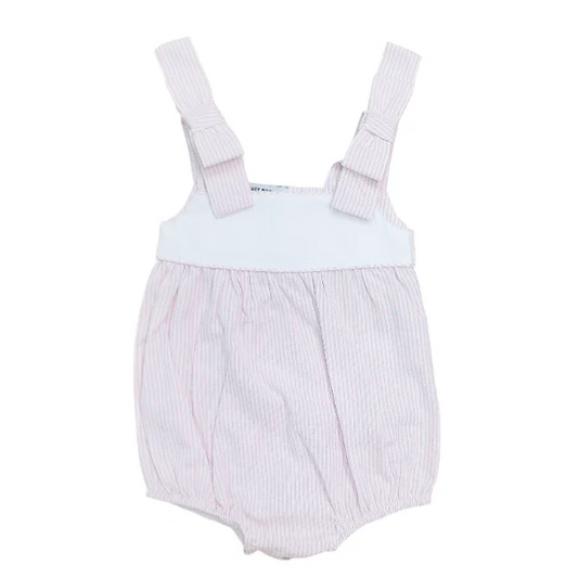 Pink Stripe Bow Shoulder Bubble