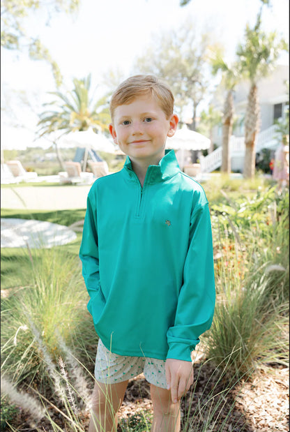 Performance Half Zip Green
