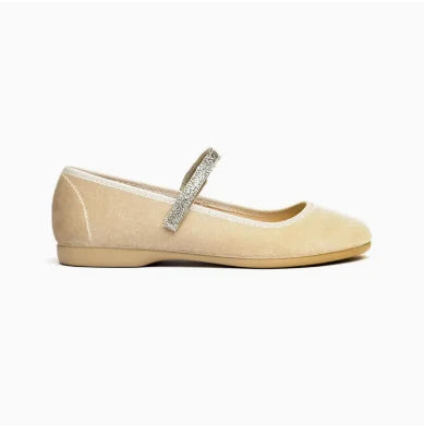 Classic Velvet Mary Janes - Gold