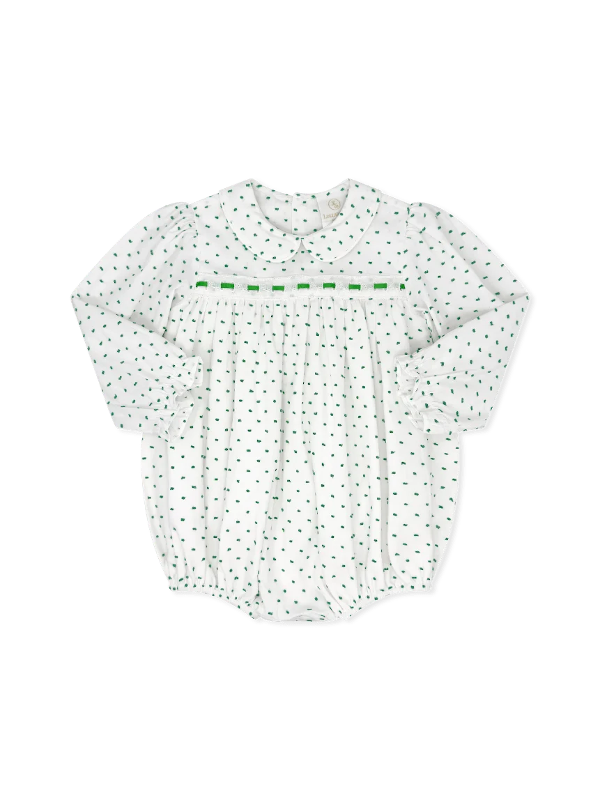Mistletoe Green Swiss Dot Ribbon Bubble
