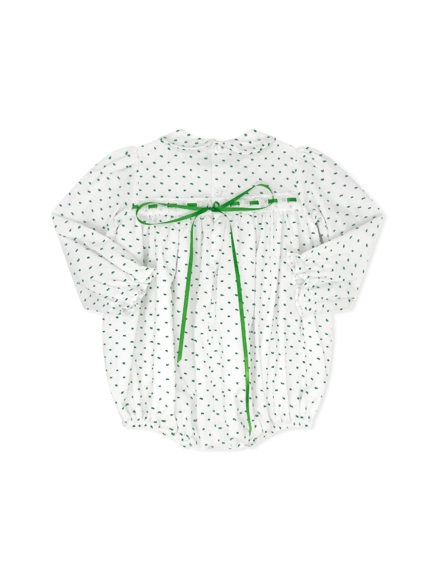 Mistletoe Green Swiss Dot Ribbon Bubble