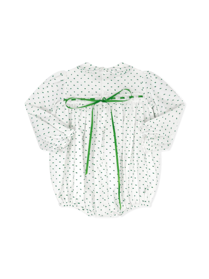 Mistletoe Green Swiss Dot Ribbon Bubble
