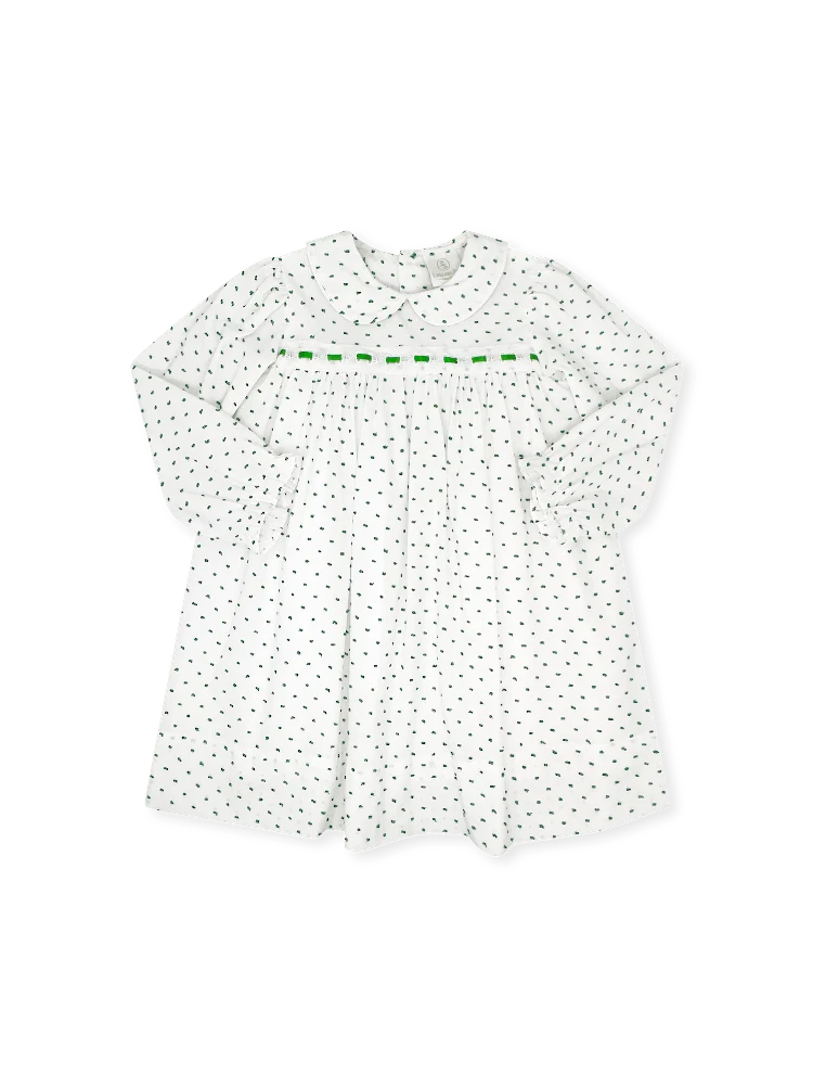 Mistletoe Green Swiss Dot Ribbon Dress