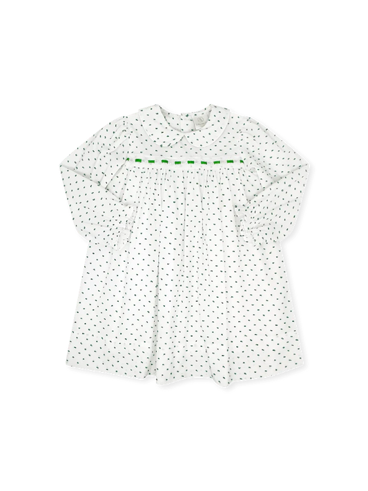Mistletoe Green Swiss Dot Ribbon Dress