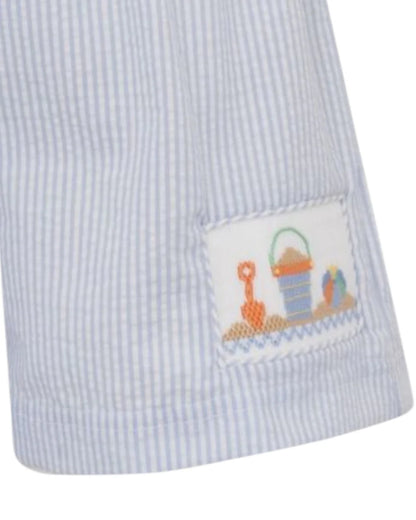 Blue Sancastle Seersucker Swim Trunks