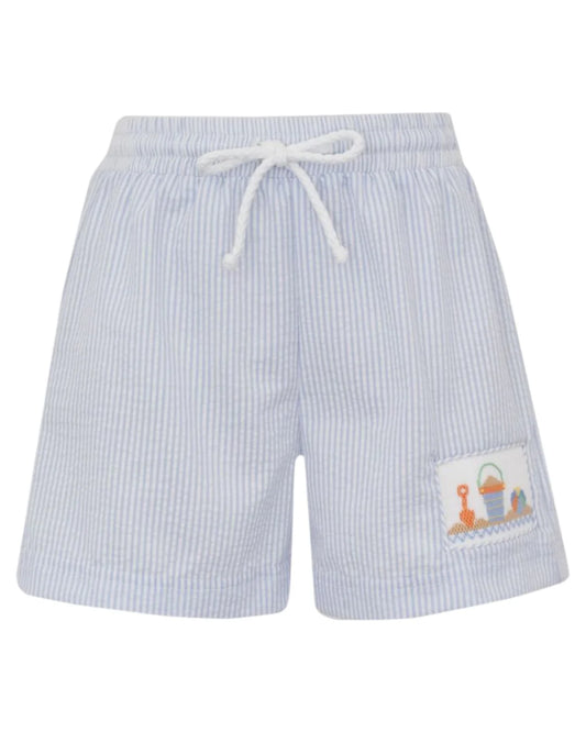 Blue Sancastle Seersucker Swim Trunks