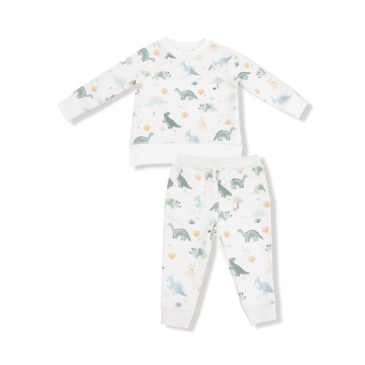 Soft Dinos - Green  Raglan Sweatshirt and Jogger Set