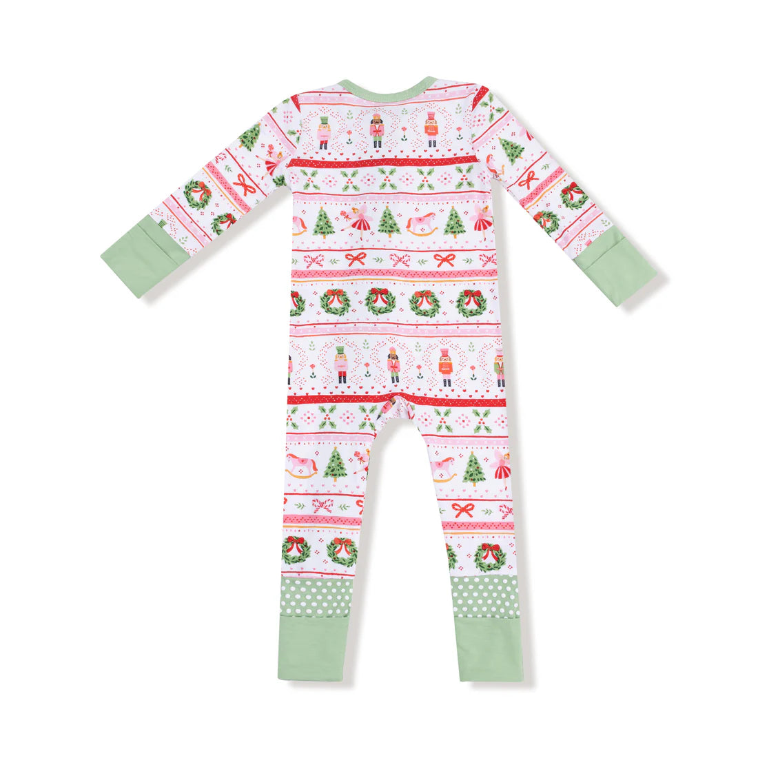 Sugar Plum Fairy Nutcracker Fair Isle 2 Way Zipper Romper