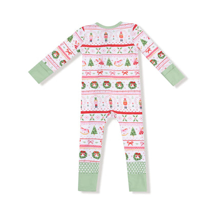 Sugar Plum Fairy Nutcracker Fair Isle 2 Way Zipper Romper