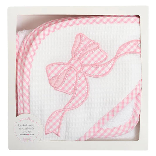 Pink Bow Towel Set