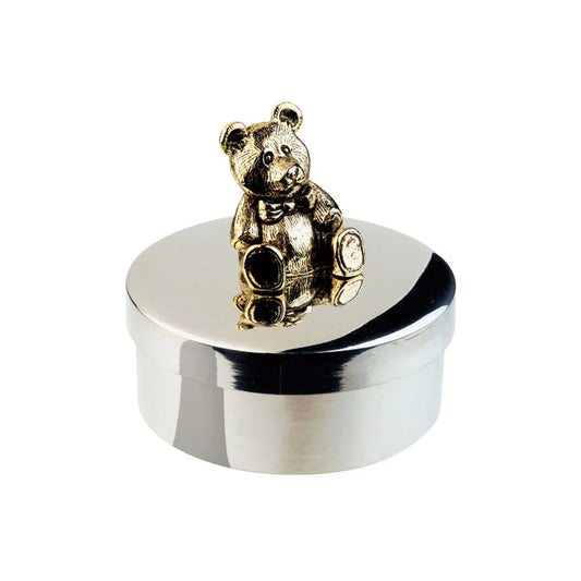 Pewter Keepsake Box With Teddy