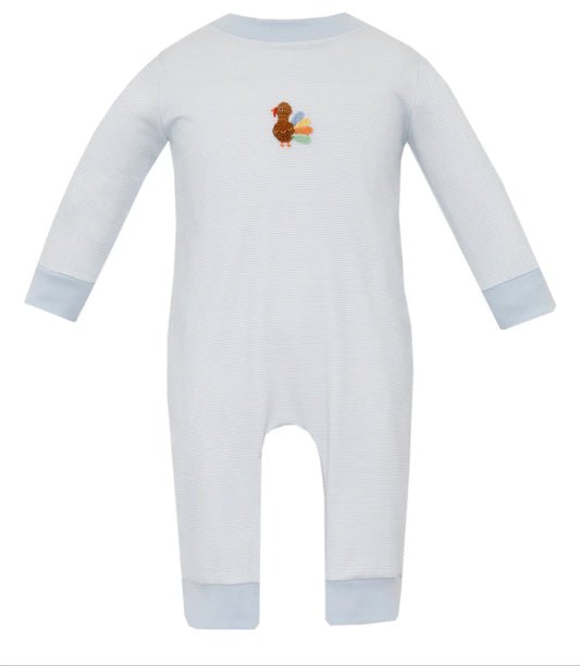 Turkey Boys Light Blue Stripe Knit Long Romper