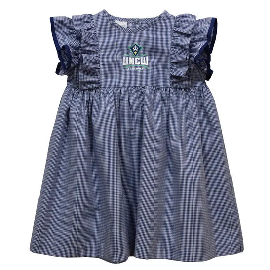 UNCW Seahawks Navy Ruffle Dress