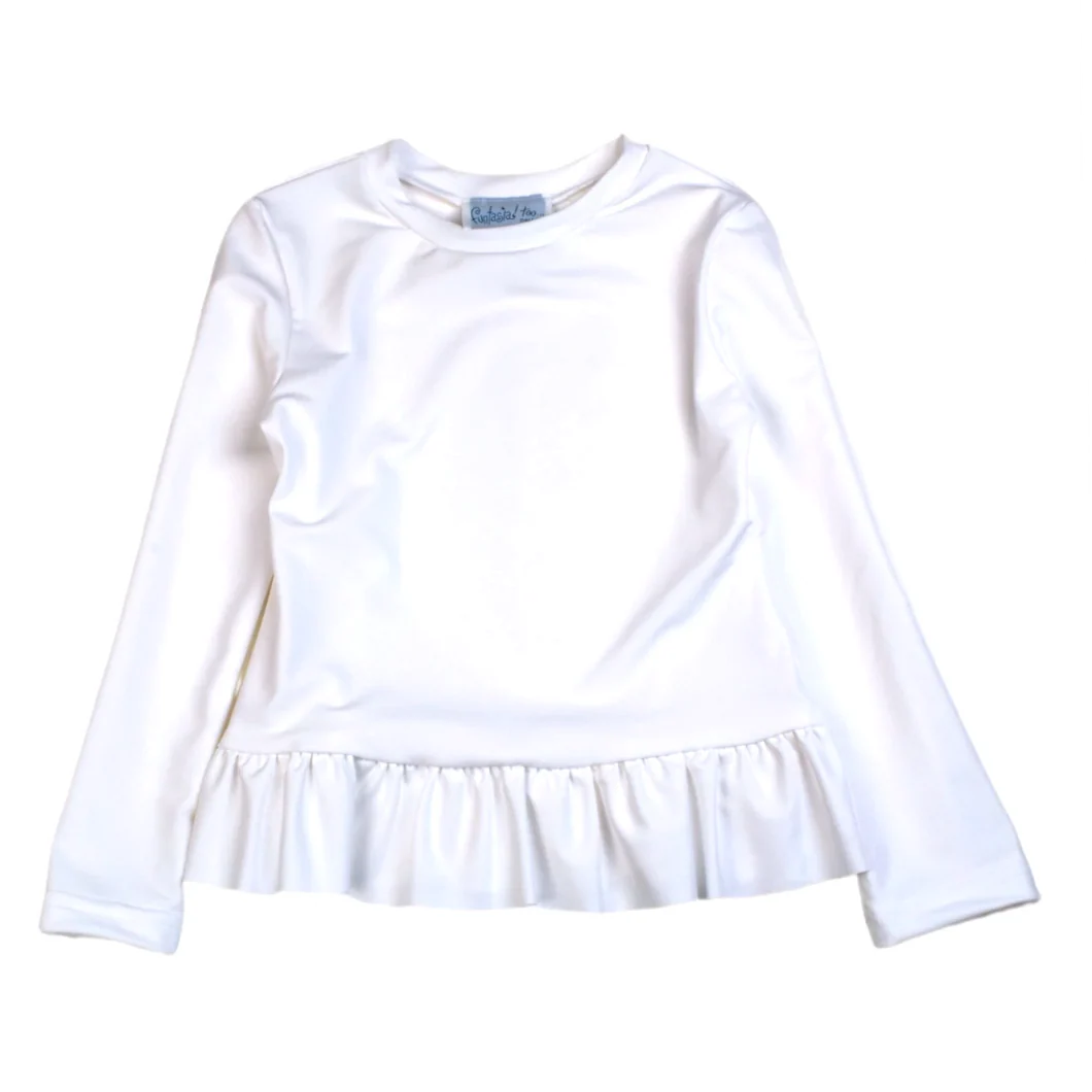 Ruffle Rash Guard White