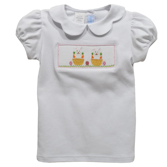 Vive Bunny Basket White Knit Shirt