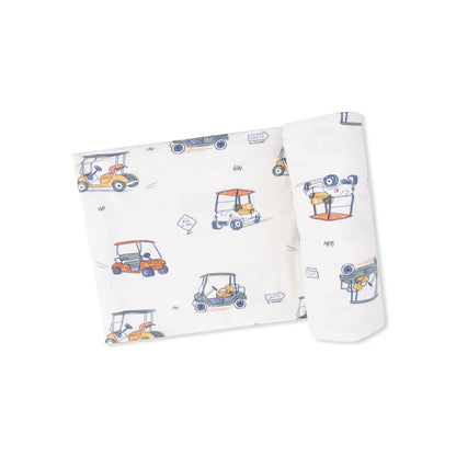 Zooming Golf Carts Swaddle Blanket