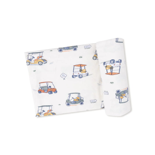 Zooming Golf Carts Swaddle Blanket