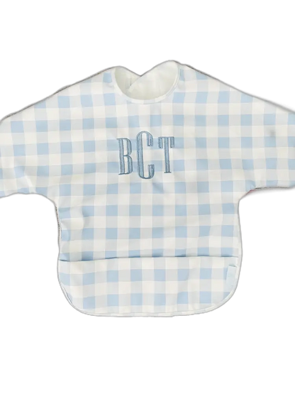 Long Sleeve Blue Gingham Bib (6m-2T)