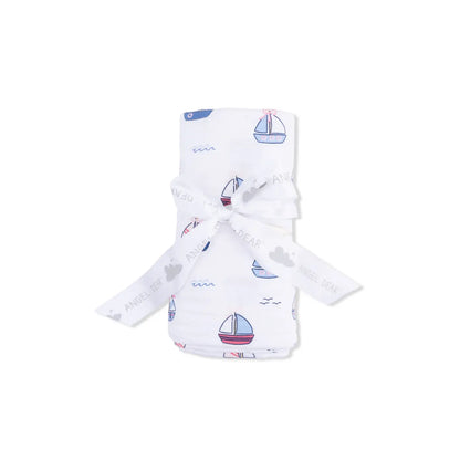Pink Bubbly Sailboats Swaddle Blanket