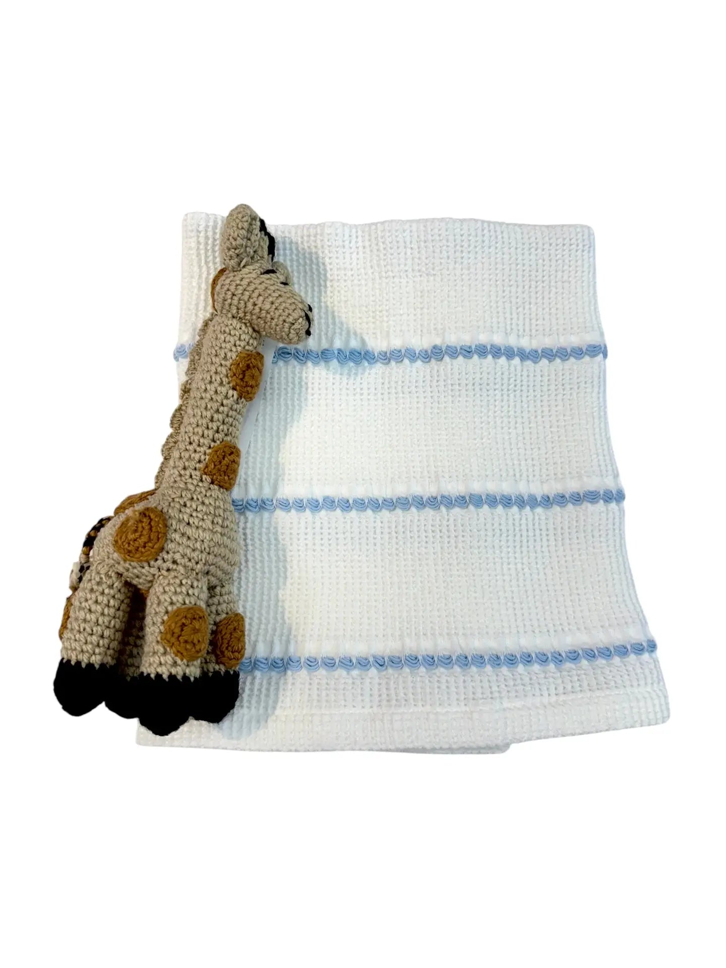 Pucker Texture with Stripe Baby Blanket (Pink/Blue)