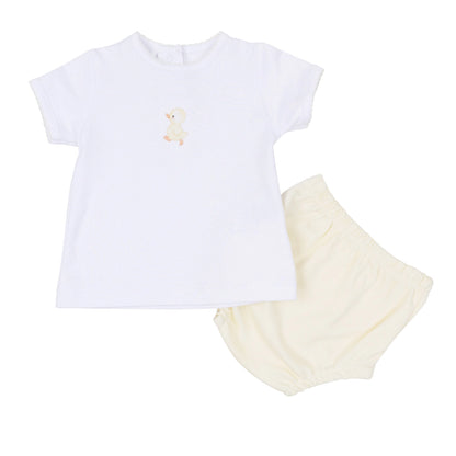 Downy Ducklings Embroidered Diaper Set