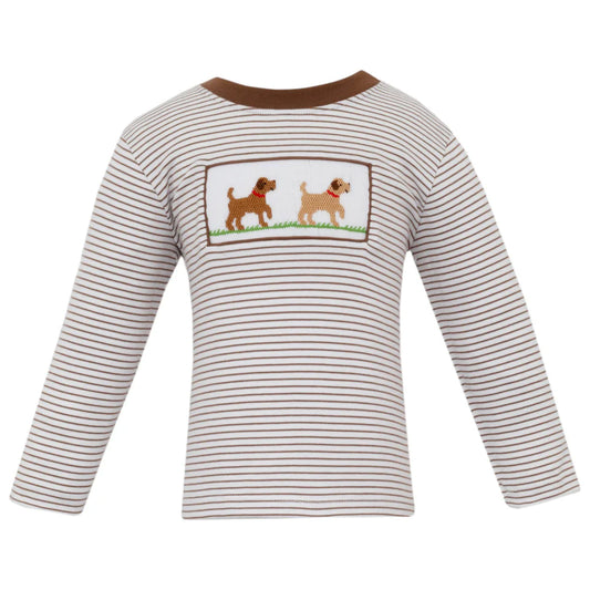 Labrador Brown Knit Stripe Long Sleeve Top