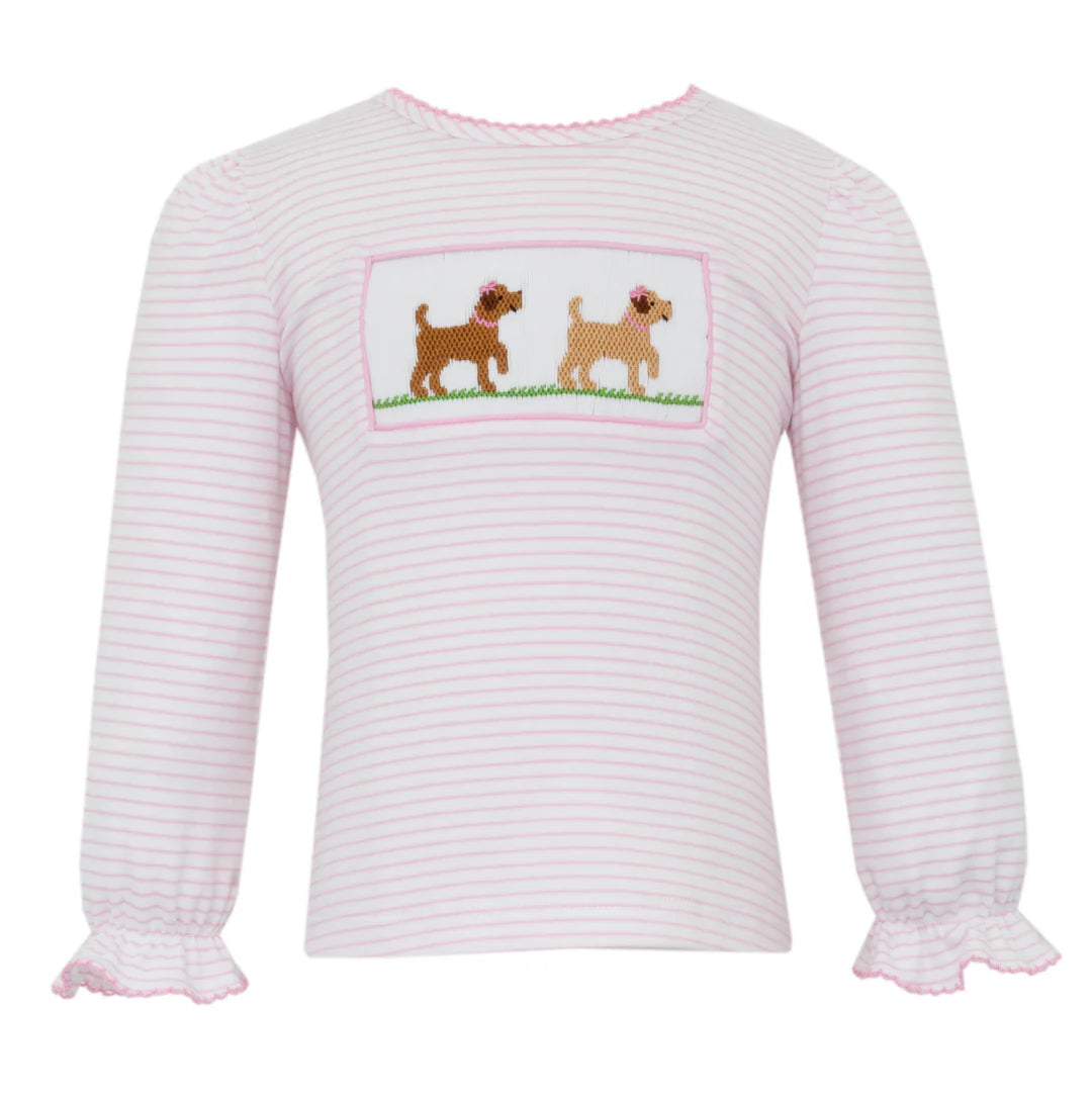 Labrador Pink Knit Stripe Long Sleeve Top