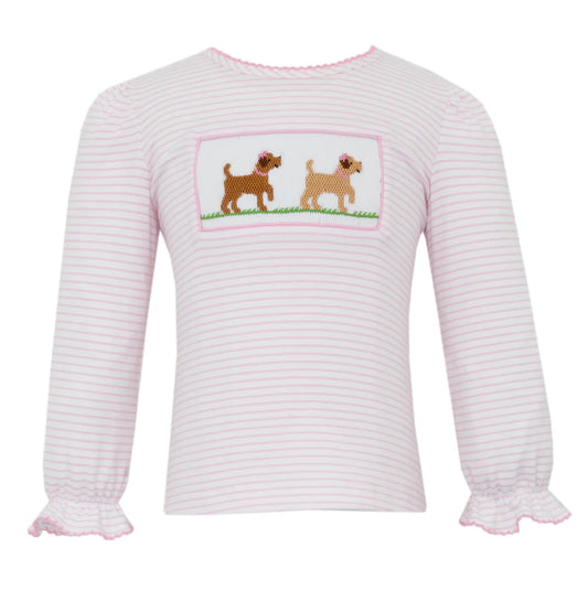 Labrador Pink Knit Stripe Long Sleeve Top