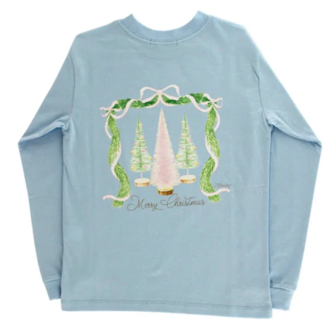 Long Sleeve Bottle Brush Bayberry Tee
