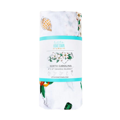 North Carolina Muslin Swaddle Blanket Floral