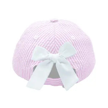 Pink Sailboat Bow Seersucker Hat