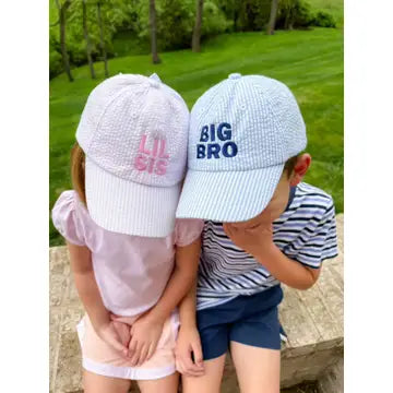 Big Bro Seersucker Blue Baseball Hat