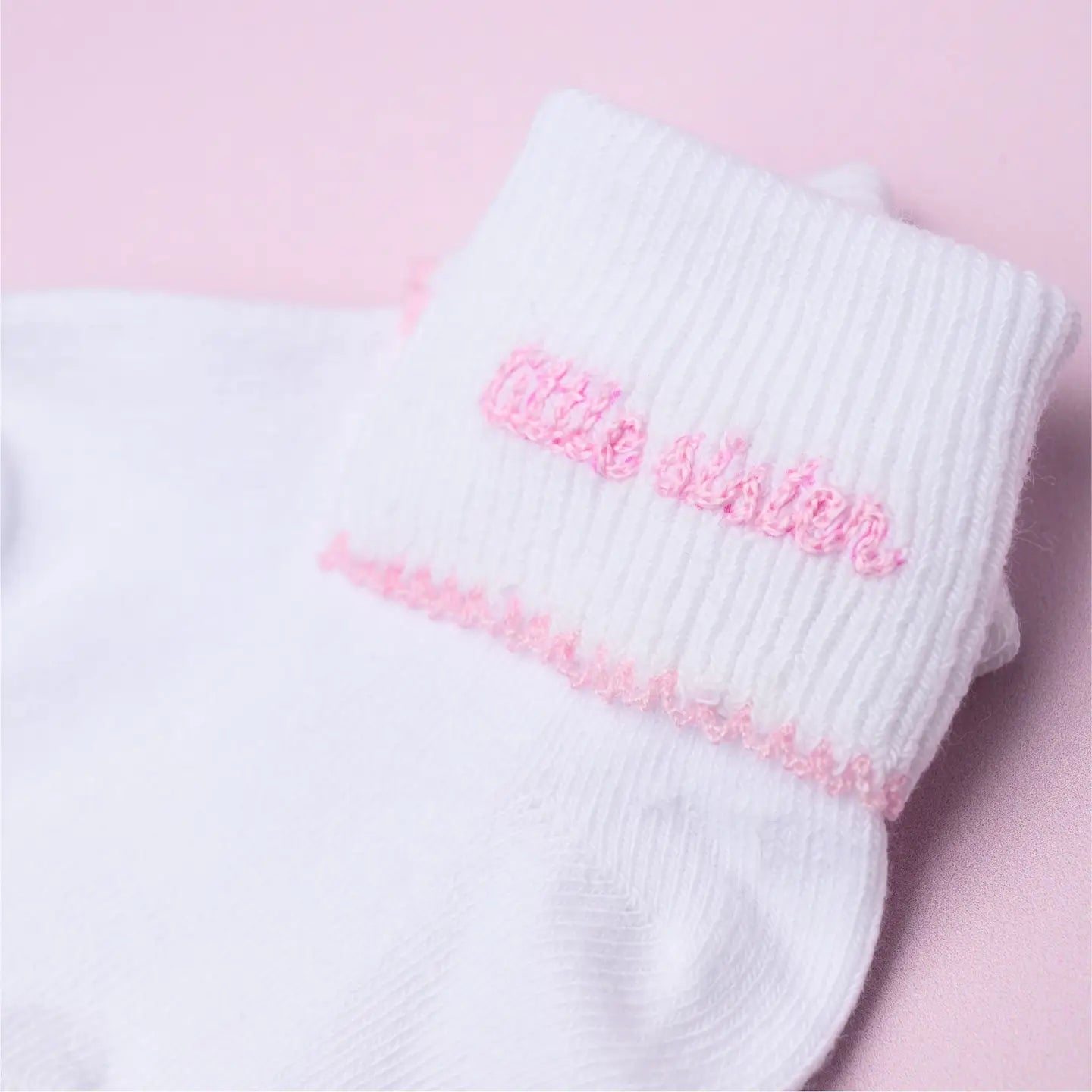 Little Sister Embroidered Socks