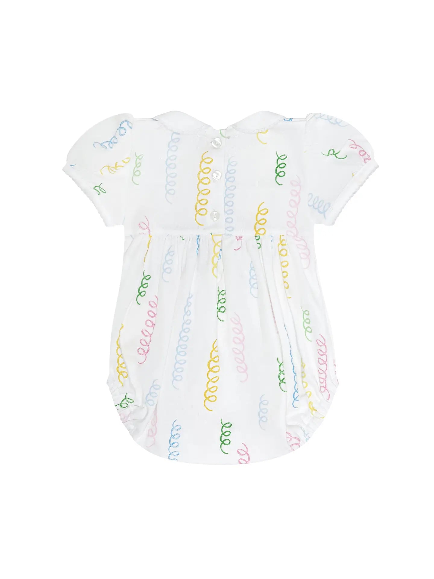 Spirals Print Smocked Bubble