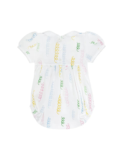 Spirals Print Smocked Bubble